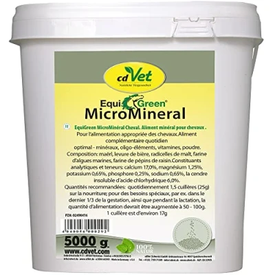 Image de cdVet EquiGreen MicroMineral 5 kg complément alimentaire pour chevaux, apport minéral 100 % naturel chevaux