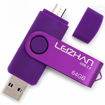 Image de leizhan Clé USB 64Go 2.0 OTG 2 en 1 Flash Drive Mémoire Stick pour PC Ordinateur Portable Android Smartphone Tablette Violet