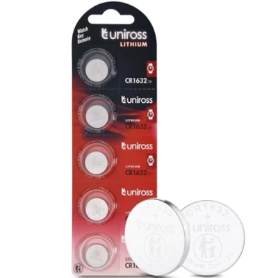 Image de Uniross Pack de 2 x 5 Piles Lithium CR1632, 3V