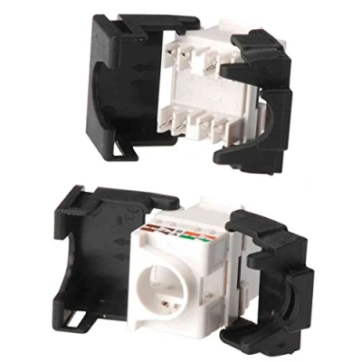 Image de DIGITUS Module Keystone Cat 5e Non blindé Connecteur RJ45 100 MHz 1GBase T AWG 26 22 Montage sans Outil Blanc