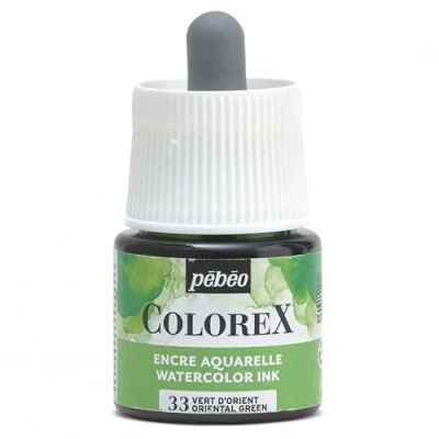 Image de Pébéo Encre Colorex 45 ML Vert d&#039;Orient Aquarelle verte Rendu Velouté Dessin Multi outil Tous Supports