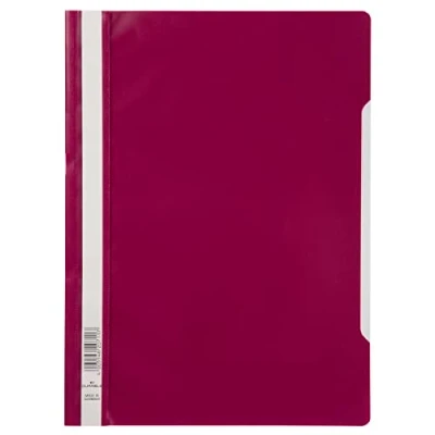 Image de Durable 252335 Lot de 25 Chemise à lamelles format A4 couverture transparente dos opaque Rouge/Pourpre
