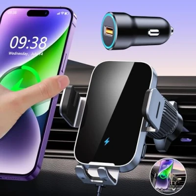 Image de Chargeur Induction Voiture ISEYOU 15W Serrage Automatique QC 3.0