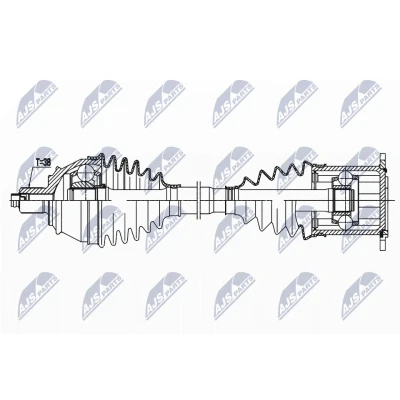 Image de NTY NPW AU 033 Arbre de transmission Essieu avant gauche 556 AUDI: A8 D3