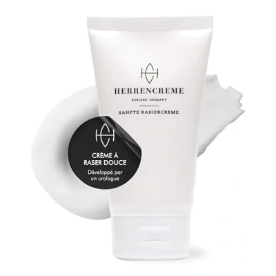 Image de HERRENCREME Crème à raser Pour hommes 150 ml I Rasage doux &amp; Soin optimal visage zone intime masculine développé par des urologues Vegan et testé dermatologiquement