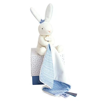 Image de Lapin marin bleu Doudou dans une boîte Personnalisé