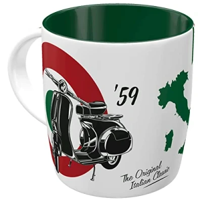 Image de Nostalgic Art Tasse à café rétro, Vespa The Italian Classic Idée de cadeau pour fans scooters, en céramique, Design vintage, 330 ml