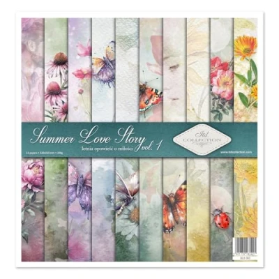 Image de ITD Collection Set de Papier découpage Scrapbooking 12 x Zoll, 310 320 mm, Dekorpapier 30 g/m² Scrapbook (SLS 063 Summer Love Story 1)