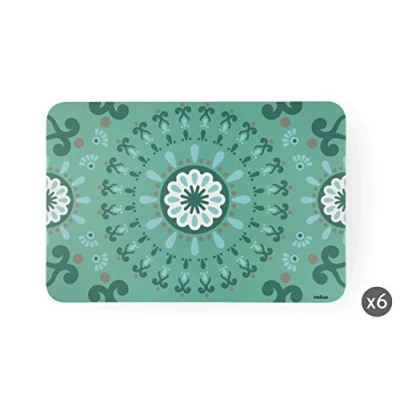 Image de Excelsa Mandala Lot de 6 Sets Table Bleu 43 x 29 cm