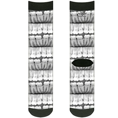Image de Buckle Down Chaussettes, Col Rond Noir/Blanc, Taille Unique Mixte Adulte