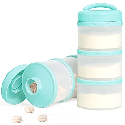 Image de Termichy Lot de 2 boîtes rangement empilables pour bébé (vert menthe)