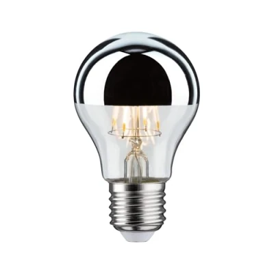 Image de Paulmann 28669 Ampoule LED à Filament AGL 5 W Miroir argenté 2700 K Blanc Chaud E27, Plastique, 4 W, Kopfspiegel Silber