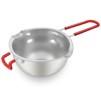Image de Aslanka Creuset pour Bain Marie,680ml ChaudièRes Universelles en Acier Inoxydable,avec PoignéE RéSistante à La Chaleur,Fond Plat,pour Chauffage du Lait,du Beurre Ou Chocolat