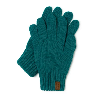 Image de VIVISENCE Gants Pour Femme L&#039;automne Et L&#039;hiver Classiques En Acrylique Modèle Élégant Confortable Chaud Parfait Idéal Les Journées Froides Avec Bord Côté, Turquoise Foncé,Taille Unique