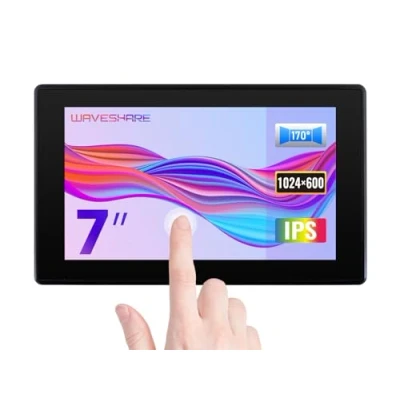 Image de Waveshare 7inch IPS Capacitive Touch Screen with Case 1024x600 Pixel LCD Display Toughened Glass Cover for Raspberry Pi/PC Windows, Support Software Configurable Resolution (up to 1920x1080)