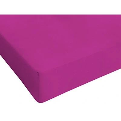 Image de Italian Bed Linen Max Color Drap Housse, Fuchsia, 2 Places Maxi