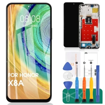 Image de Kit de réparation d&#039;écran LCD pour Huawei Honor X8a 2023 CRT LX1, LX2, LX3 (noir avec cadre)