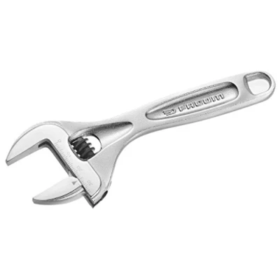 Image de FACOM Clé à Molette Courte 6 cm 113AS.6C Tête plus Fine pour Grande Capacité d’Ouverture max 41 mm Mâchoire Mobile Légère et Ergonomique Corps Chromé Outillage Main