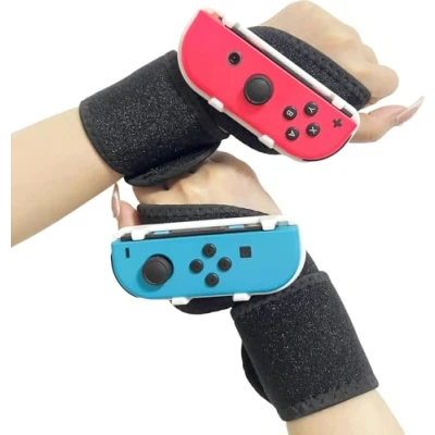 Image de Bracelet pour Just Dance 2024 2023, 2022, 2021, 2020, Brassard Compatible avec Nintendo Switch/OLED Dance, Accessoires de Jeu Mains Libres Manette Joycon Rouge+Bleu