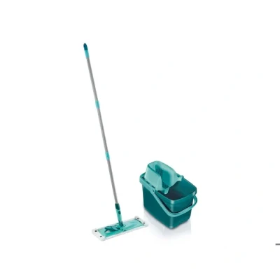Image de Leifheit Set Combi Clean XL, seau et balai essoreur faciles d&#039;utilisation, balais serpillière avec mécanisme d&#039;essorage intégré, kit de lavage sol vert