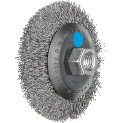 Image de PFERD Brosse conique sans zoom KBU Ø 100 x 10 mm M14 diamètre du fil en acier inoxydable 035 pour meuleuse dangle 4331