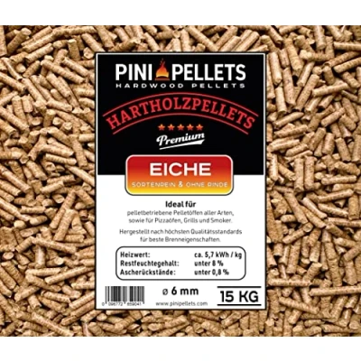 Image de Pellets en bois dur 6 mm PINI 15 kg pour chauffer, griller, fumer
