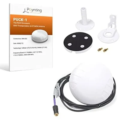 Image de Poynting Puck 1 SISO Transportation &amp; Antenne M2M/IOT 5G 4G LTE CBRS 617 4200 MHz Blanc