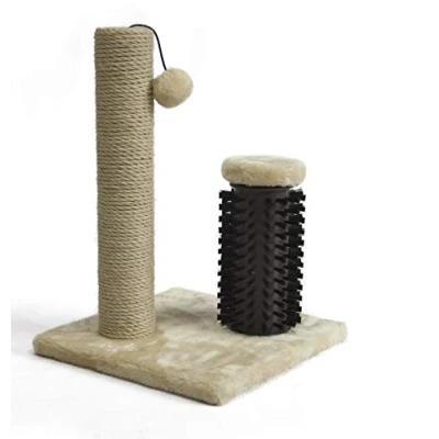 Image de Amazon Basics Griffoir pour chat avec brosse, 30.9 x 42 cm chaton, beige