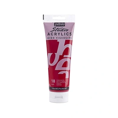 Image de Pébéo Acrylique Fine Studio Acrylics Peinture Rouge Carmin Naphtol 250 ml 169 018