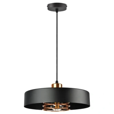 Image de Adviti CHIRO Lustre Salon Suspension Noir Source Lumineuse Remplaçable E27 (1 ampoule)
