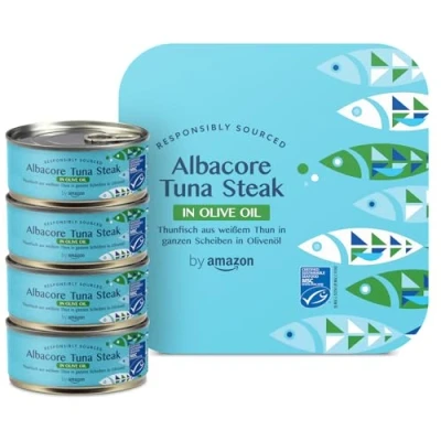 Image de by Amazon MSC Thon Blanc Entier À l&#039;huile D&#039;olive, 4x160g