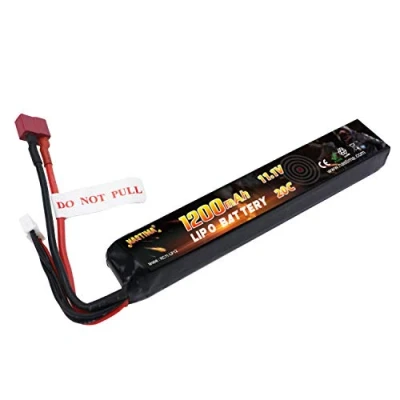 Image de NASTIMA Batterie 11,1V 1200mAh Airsoft Stick, LiPo 3S 20C Compatible avec Le connecteur Deans T pour Pistolets AK47, MP5K, MP5, Scar, M249, AUG, AEG