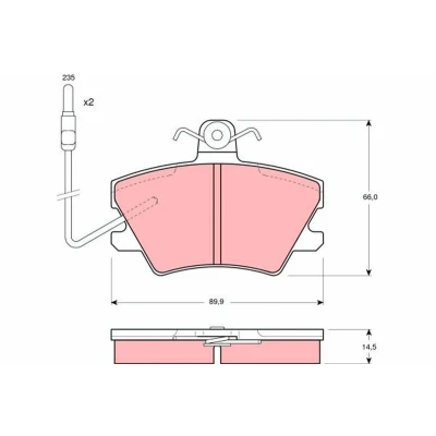 Image de TRW GDB968 Jeu de plaquettes frein contact signal d&#039;usure inclus avec vis d&#039;étrier accessoires RENAULT: CLIO 1, Super 5 3/5 portes