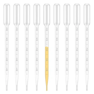 Image de G2PLUS 100PCS Pipettes 5ML Pipette Plastique de Transfert en Compte Gouttes Utilisé Laboratoire ou d&#039;huile Parfum