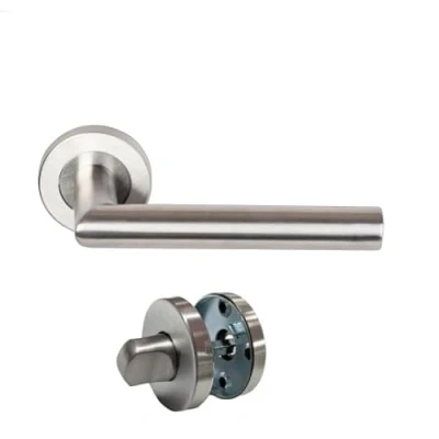 Image de Paire de Poignées porte sur rosaces Rondes &quot; Elsa Angle Vif inox 304 KLOSE BESSER +1 condamnation