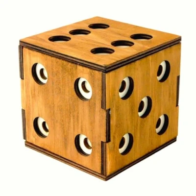 Image de Logica Jeux Art. Coffret Cube Énigmatique Casse Tête en Bois Secret Difficultè 5/6 Incroyable Collection Leonardo da Vinci
