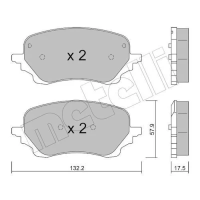 Image de METELLI 22 1247 0 Jeu de plaquettes frein contact signal d&#039;usure exclu FORD: Puma SUV