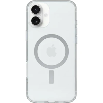 Image de Otterbox Coque Symmetry Series Clear MagSafe pour iPhone 16 Plus, Antichoc, Anti Chute, Fine, supporte 3X Plus de Chutes Que la Norme Militaire, Transparent, Livré sans Emballage
