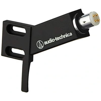 Image de Audio Technica AT HS4BK Universal Headshell with Finger Lift 1/2&quot; Mount for 4 Pin Tonearms Aluminum includes Mounting Screws (Angled Strait Tonearms) (Black)