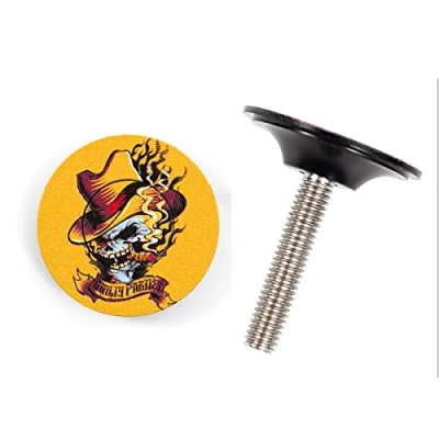 Image de CNC Kit de direction Casquette MTB, 1 1/8&quot; VTT Casque Cap Capuchon jeu en alliage d&#039;aluminium Jaune