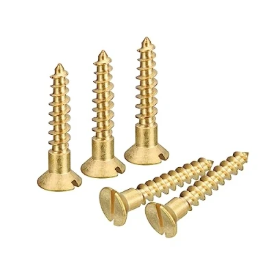Image de sourcing map Laiton Bois Vis, 25pcs M4 x 25mm Fente Entraînement Plat Tête Auto Taraudage Vis Fraisée pour Travail Meubles