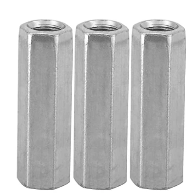 Image de M8 Écrou hexagonal long Femelle Filetage Raccord droit Douille hexagonale Barre filetée galvanisée 10 pièces(M8*40)