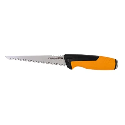 Image de Fiskars Pro Scie à Guichet, Étui inclus, Longueur de lame : 15 cm, 7 TPI, Noir/Orange, PowerTooth, 1062935