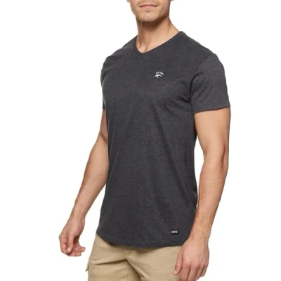 Image de Indicode Hommes INClever Shirt T à col en V 100% Coton Charcoal Mix M