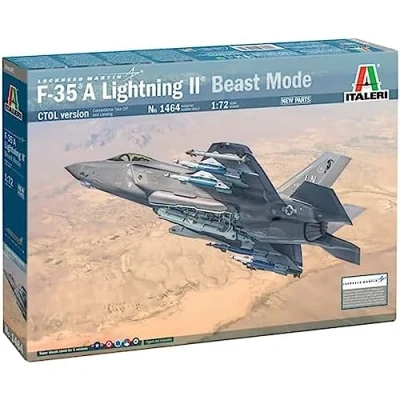 Image de Italeri 1464 F 35A Lightning II CTOL Version (Beast Mode), Échelle 1:72, Model Kit, Modèle en Plastique à Monter, Modélisme, IT1464