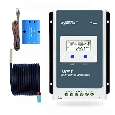 Image de Contrôleur de charge solaire Qaurora MPPT Tracer A Series 10A / 20A 30A 40A avec 12V 24V DC Identification automatique la tension du système(30A+Wifi+RTS)