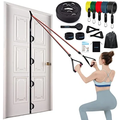 Image de Brebebe Sangle d&#039;ancrage de porte pour exercices, fixation multi points fitness à domicile, bande portable, équipement d&#039;entraînement résistance