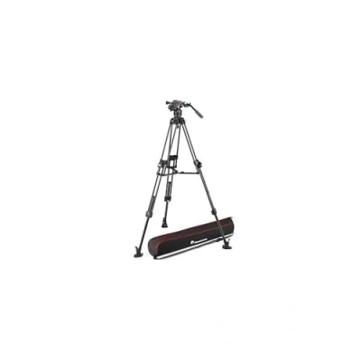 Image de Manfrotto Rotule Vidéo Fluide 608 Trépied Ultraléger Flexible Rapide 645 Double Tube Carbone Kit Professionnel Appareil Photo Reflex, Numérique, Vlogging Charge ADM.14kg