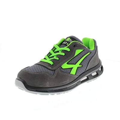 Image de U Power Red Lion Point, Chaussures de sécurité unisexes, légères, flexibles, anti crevaison en cuir, avec insert Infinergy, embouts aluminium (Grey &amp; Green 48)