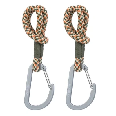 Image de LÄSSIG Fixation pour poussette (2 pcs.) Mousqueton Crochet faire les courses/Stroller Hooks Cord olive/red/vanilla
